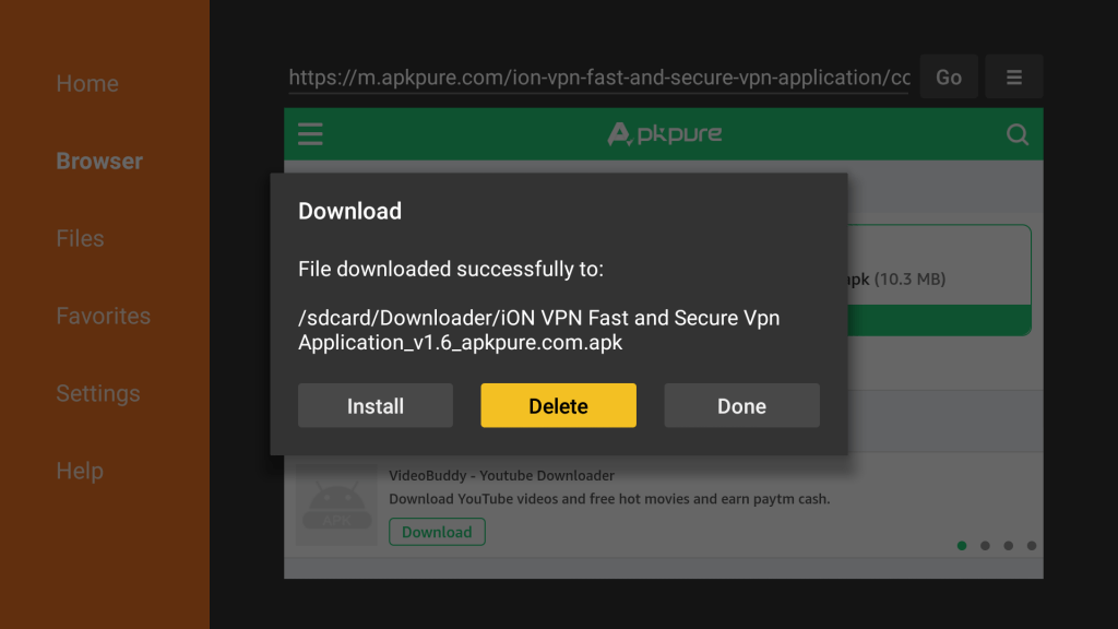 iON VPN on Firestick
