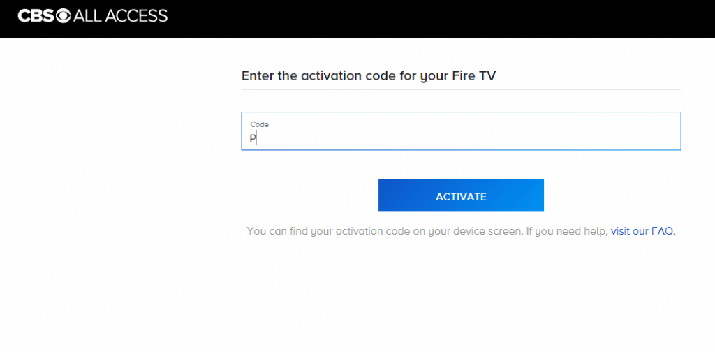 Activate CBS All Access on Firestick