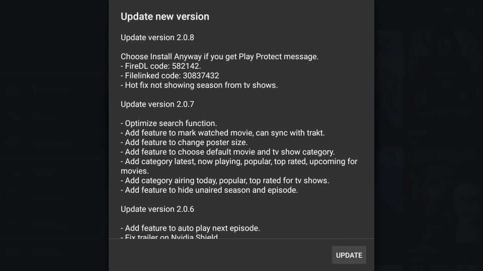 Click Update if prompted