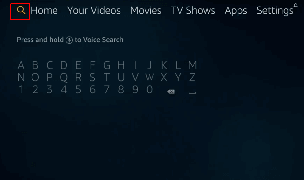 Select Search icon in Home screen