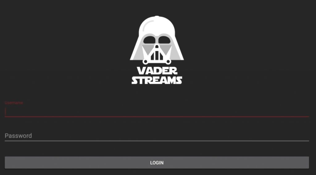 Login Vader Streams on Firestick