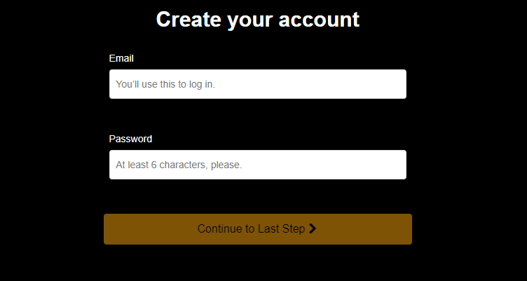  Create your account