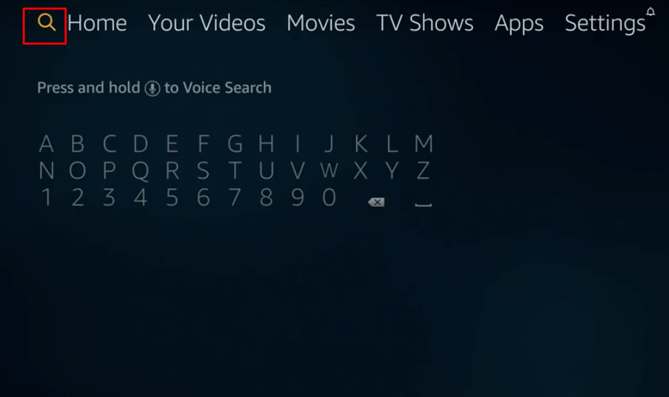 Select Search icon - NBA on Firestick using VPN