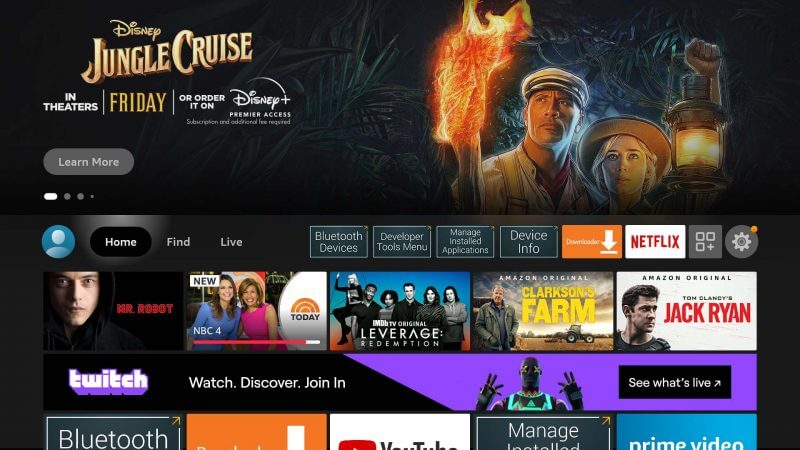 launch the Fire TV home screen