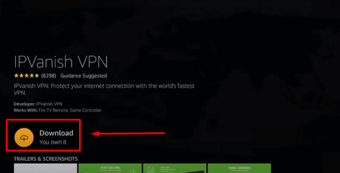Download IPVanish VPN on Firestick