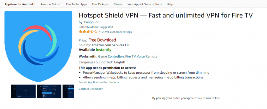 Hotspot Shield VPN for Firestick (2)