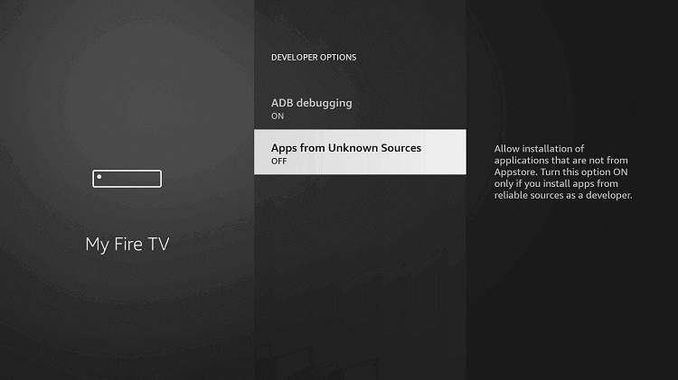 select apps from unknown sources