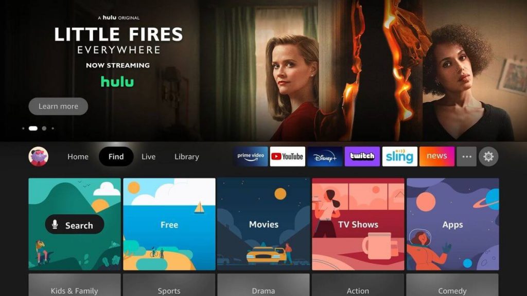 Launch the Fire TV home screen