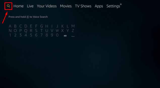 Select Search icon on Firestick
