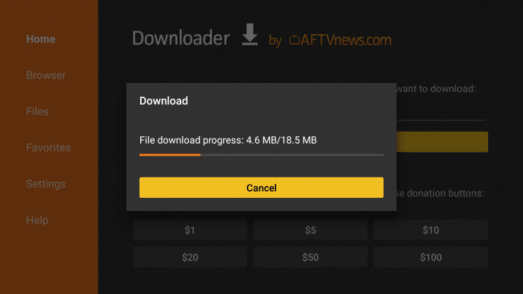 now app starts to download