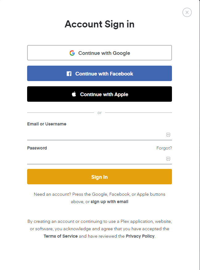 sign in with your account details