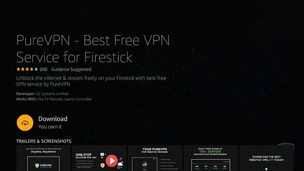 Set TV on Firestick- click download
