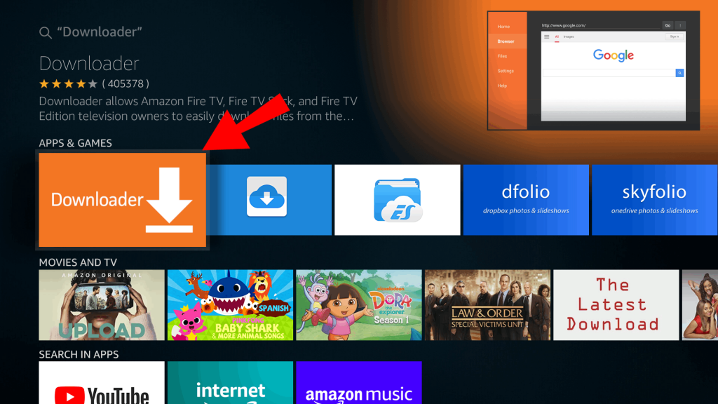 Search for VLC app on your Firestick
