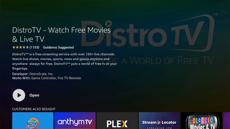 Launch DistroTV on Firestick.