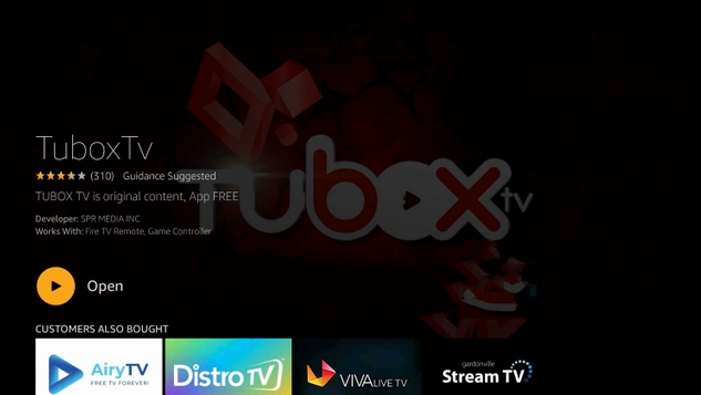 Launch Tubox TV on Firestick