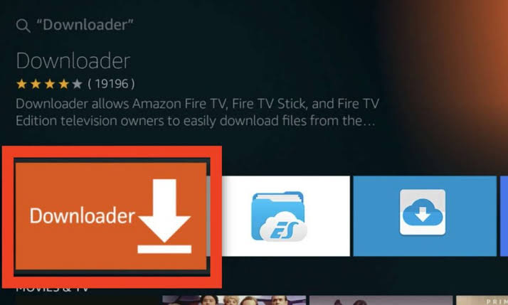 Choose Downloader from the search results