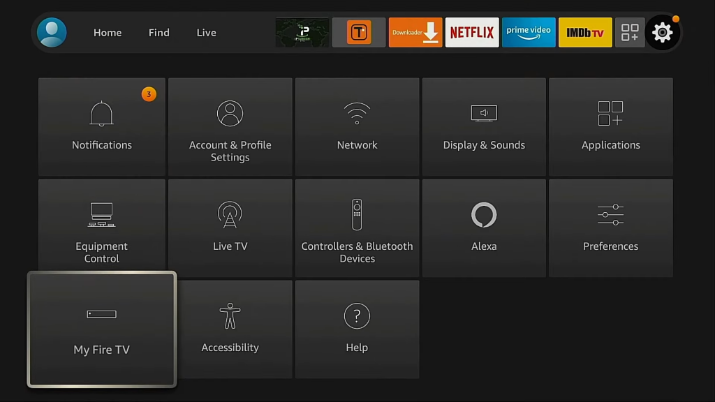on the next screen, click My Fire TV