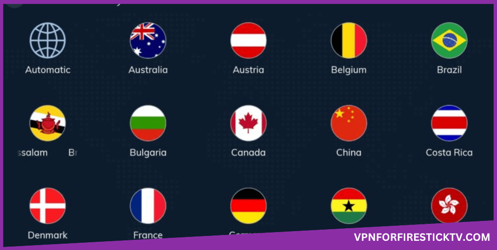 Ivacy VPN for Firestick - Choose the location