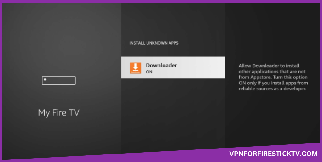 Enable the Downloader option to turn on