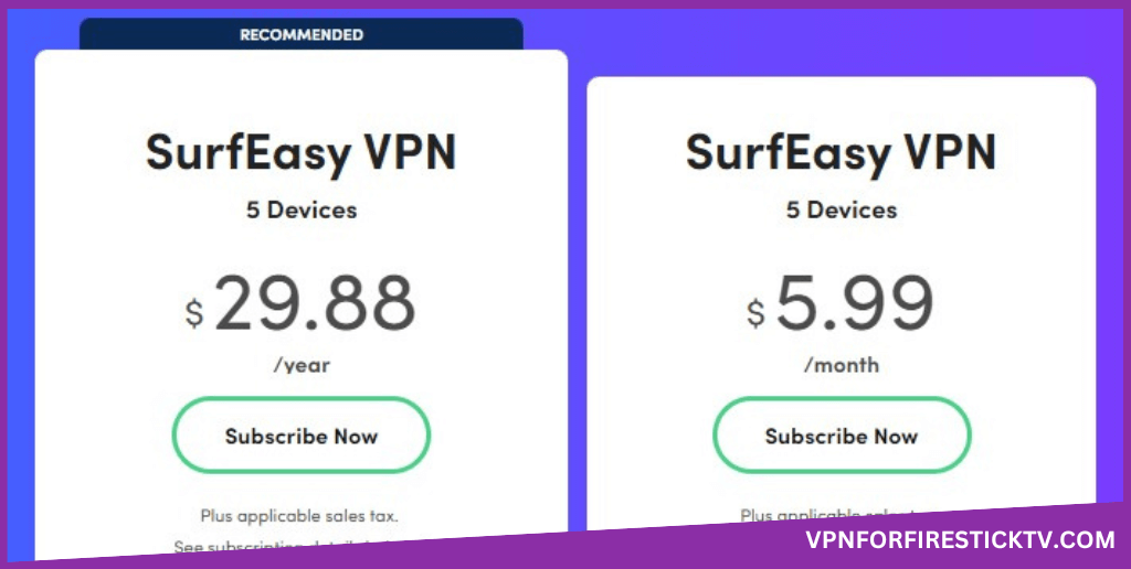 Subscription Plans of SurfEasy VPN