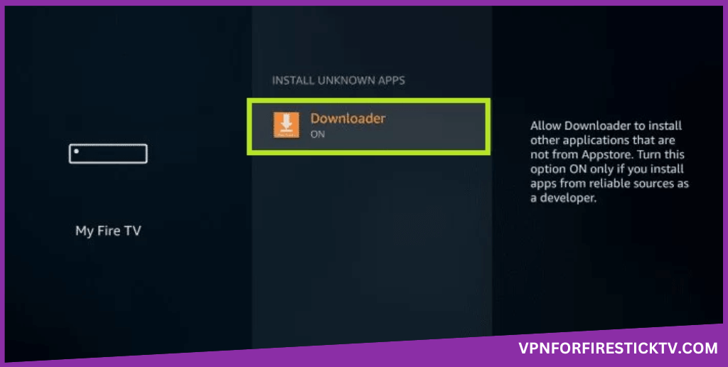 Tunnelbear VPN for Firestick- enable downloader