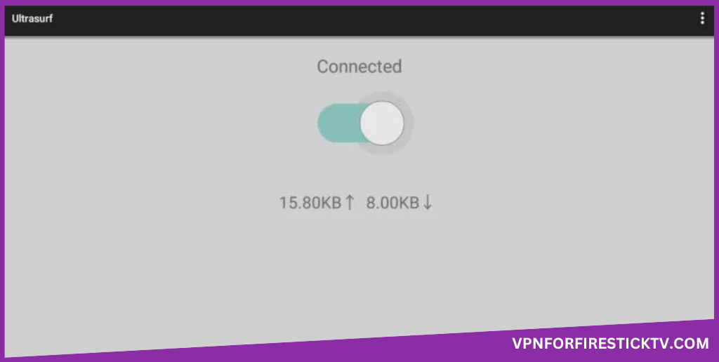 Connected Dialog Box - Ultrasurf VPN for Firestick