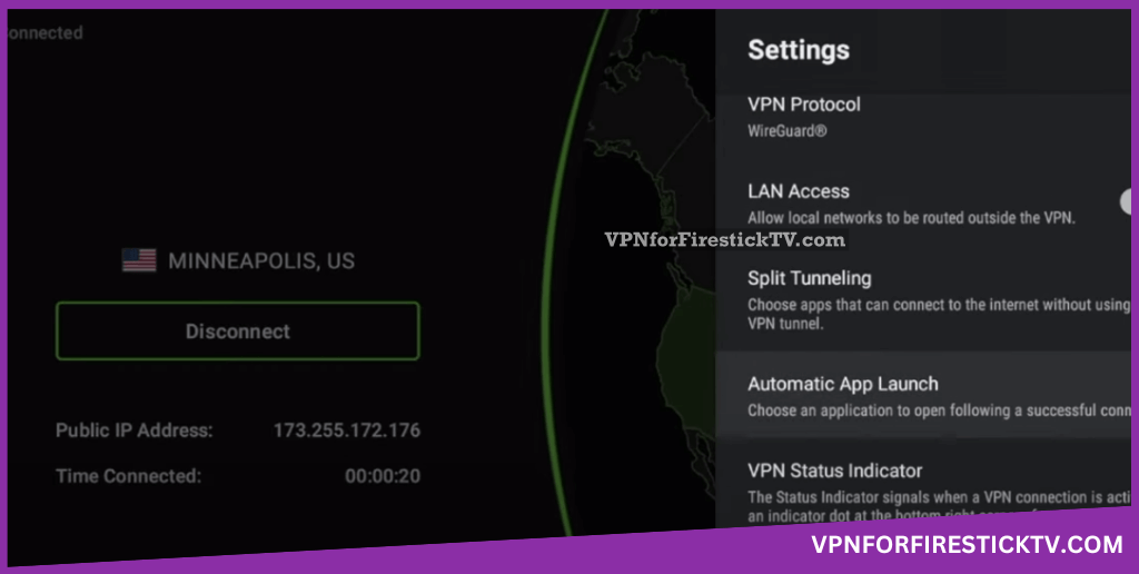 IPVanish VPN Settings on Firestick