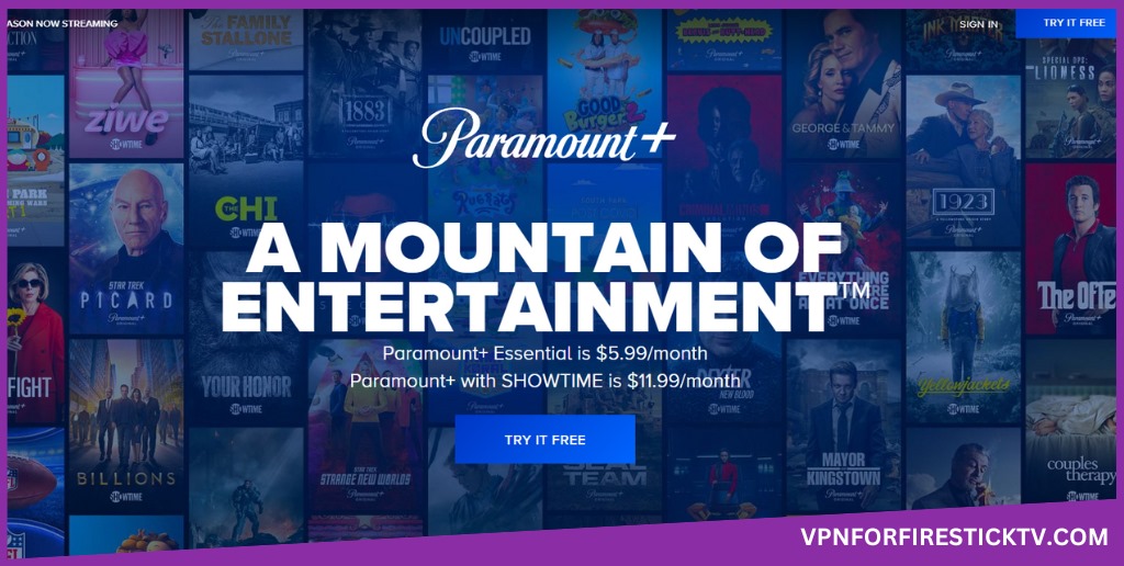 Paramount Plus website